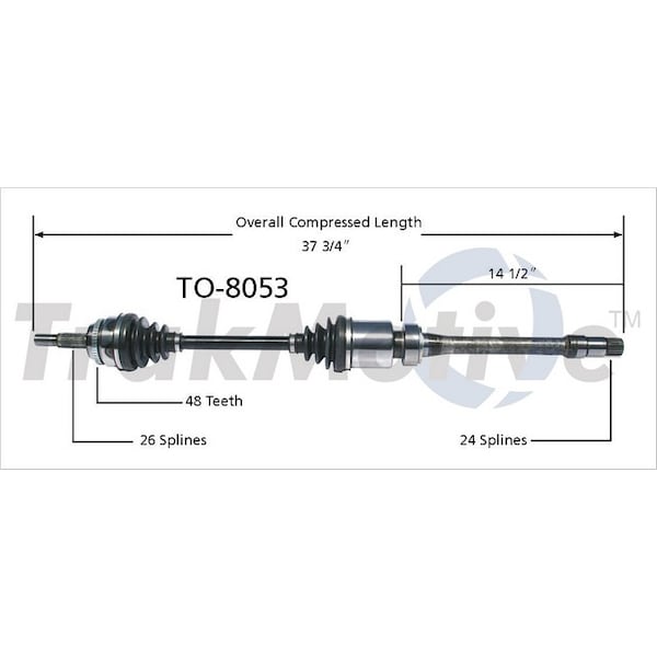 Surtrack Axle Cv Axle Shaft, To-8053 TO-8053 - main
